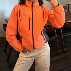 New Balance Women’s Neon Orange Pink Running Windbreaker Jacket Medium